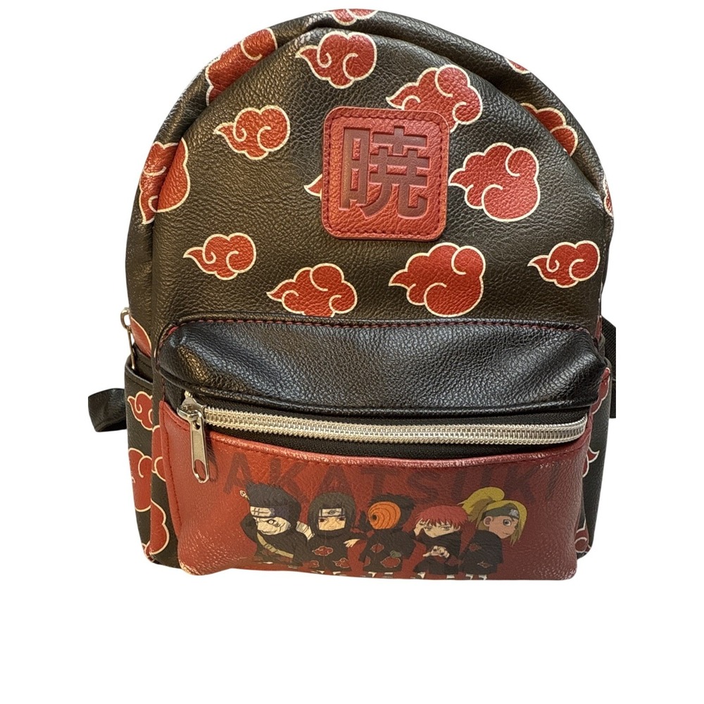 Naruto Shippuden Akatsuki Mini Backpack Red Cloud Chibi Anime Bag 9x11"